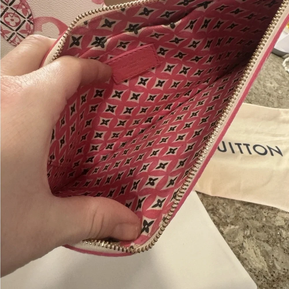 Louis Vuitton Pink and White Monogram by the pool neverfull - Picture 11 of 14